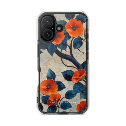 Orange Blossoms Mosaic Harmony iPhone 16 - Clear Impact Phone Case