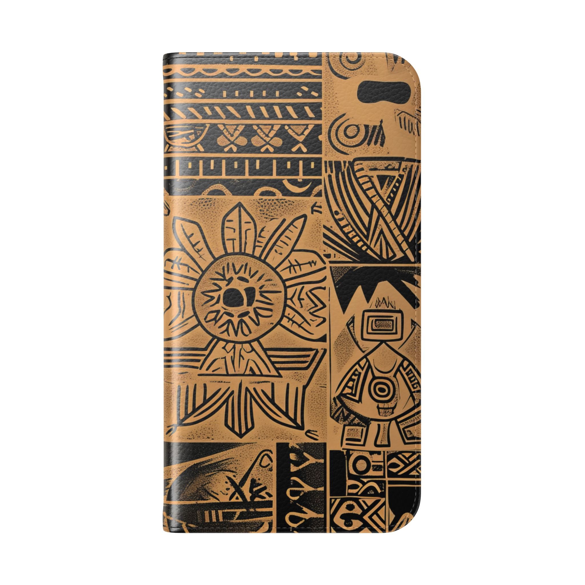 Celestial Faces Brown - iPhone 16 Max Case - Wallet