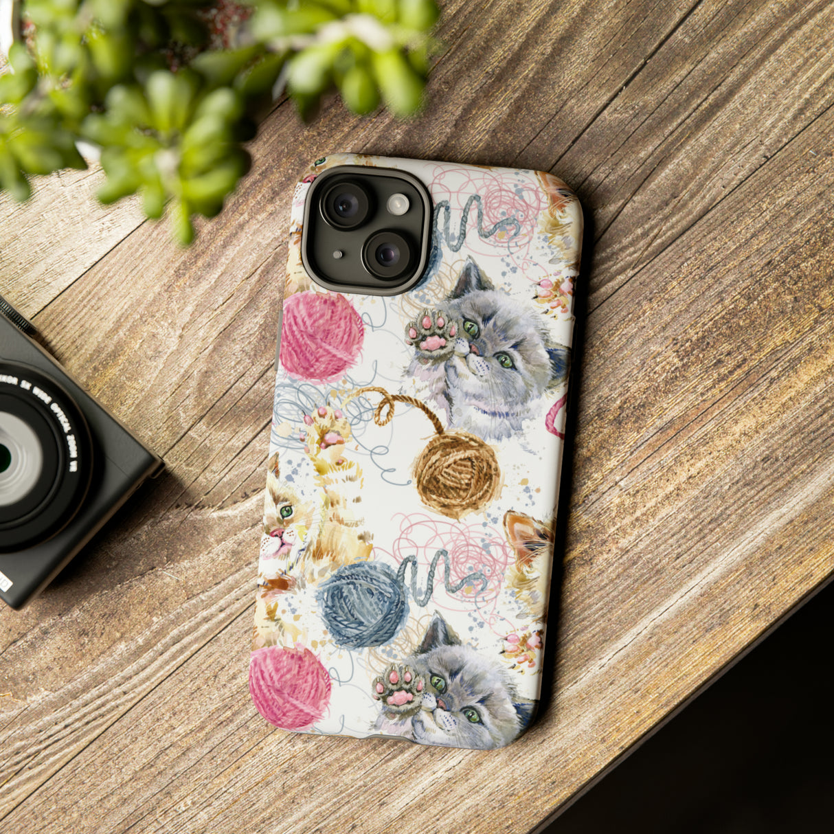 Cute Kitten Pattern - Protective Phone Case