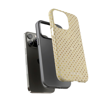 Gold Sparkle Grid iPhone 14 Pro Max Case - Tough