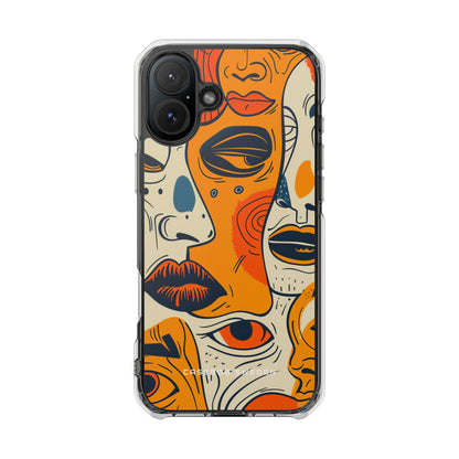 Gradient Face Mosaic iPhone 16 - Clear Impact Phone Case