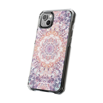 Purple Pink Mandala - Clear Impact iPhone 14 Phone Case