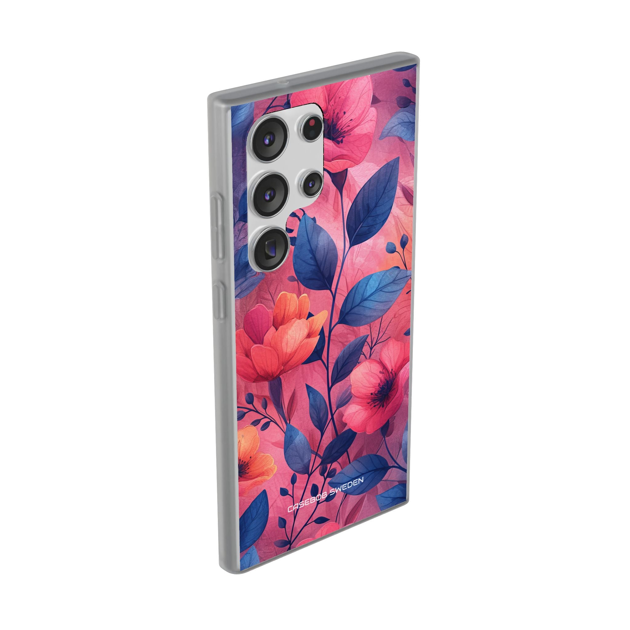 Pink Blue Floral - Flexi Samsung S23 Phone Case