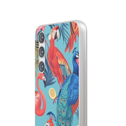 Tropical Flamingo Bliss - Flexi Samsung S23 Phone Case