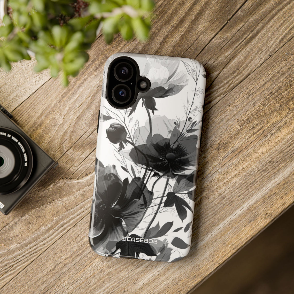 Elegant Monochrome Botanical Elegance - for iPhone 16