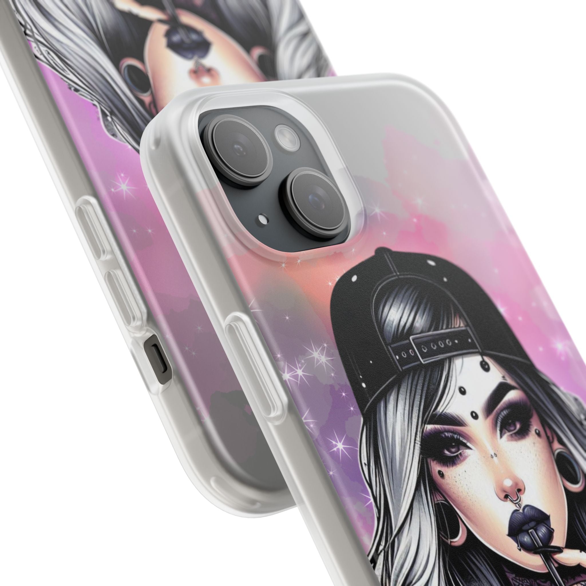 Silver Sip Nebula iPhone 15 Plus Case - Soft