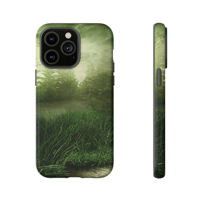 Foggy Green Landscape - Protective Phone Case