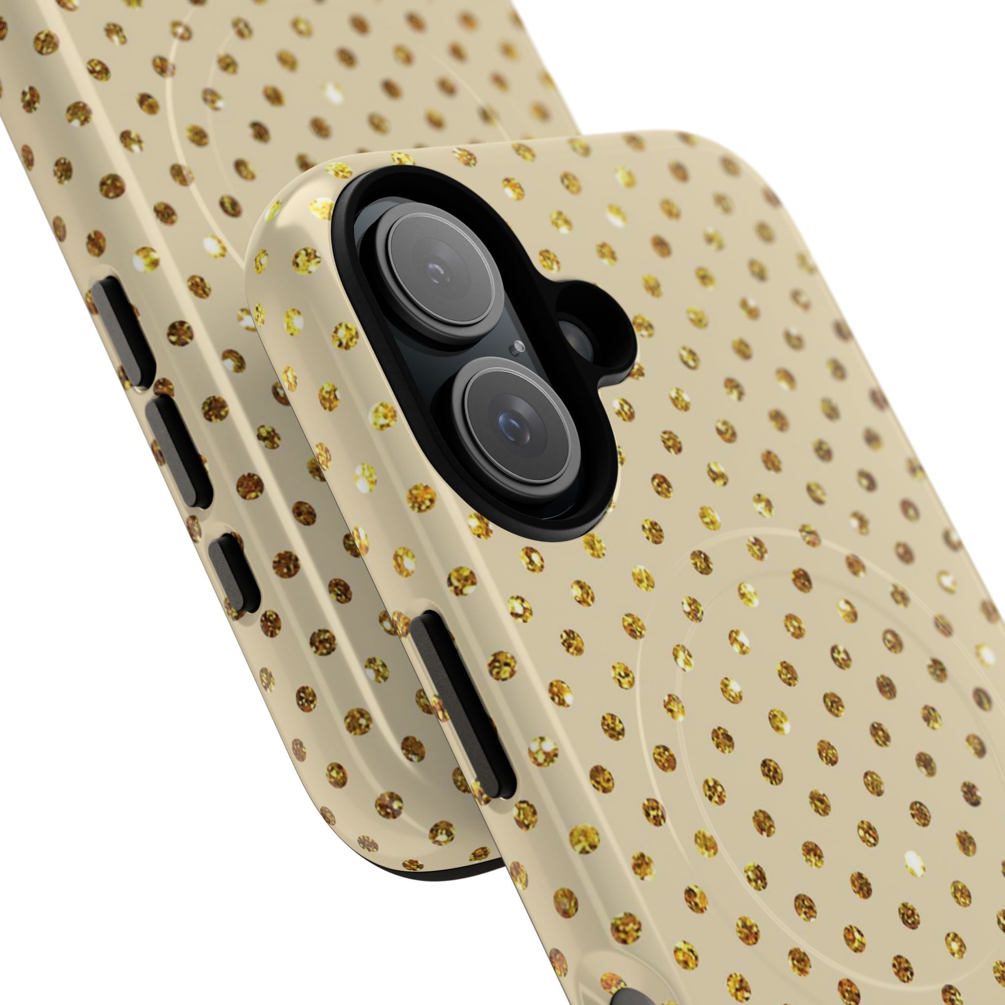 Gold Sparkle Grid iPhone 16 Case - Tough+