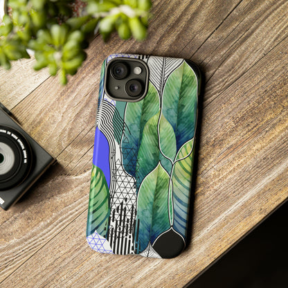 Watercolor Green Leafs - Protective Phone Case