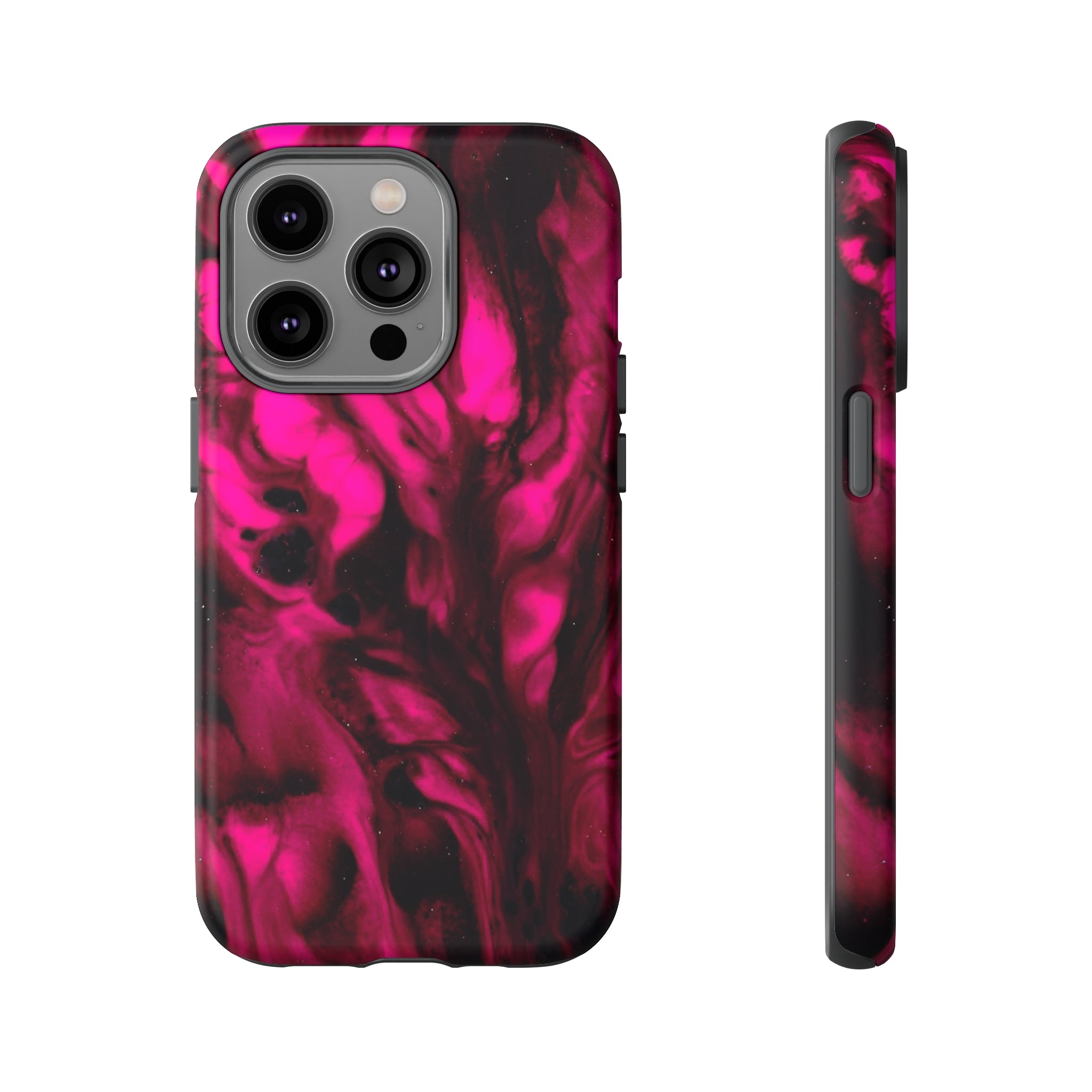 Bright Pink Ink Art iPhone Case (Protective) iPhone 14 Pro Matte Phone Case