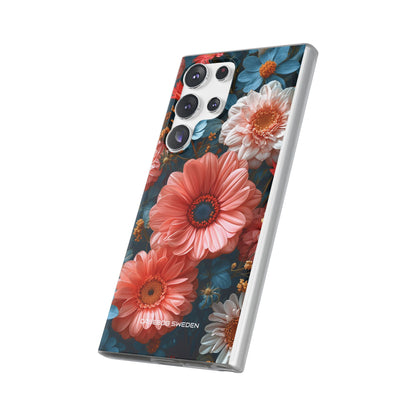 Coral Teal Blooms - Flexi Samsung S23 Phone Case