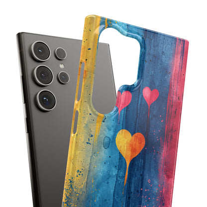 Hearts Watercolor Art - Slim Samsung S24 Phone Case