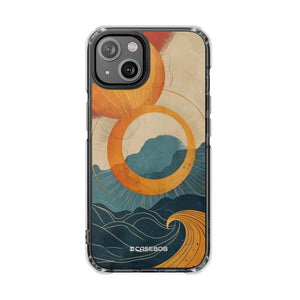 Retro Wave Dynamics - Phone Case for iPhone (Clear Impact - Magnetic)