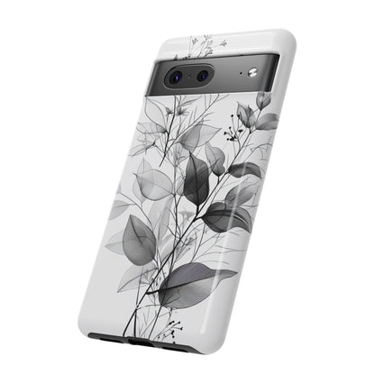 Monochrome Floral Elegance Google Pixel 7 - Tough Phone Case