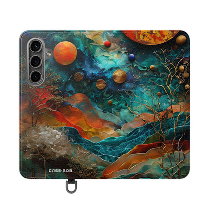 Solar Orbit Orange - Samsung S24 Case - Wallet