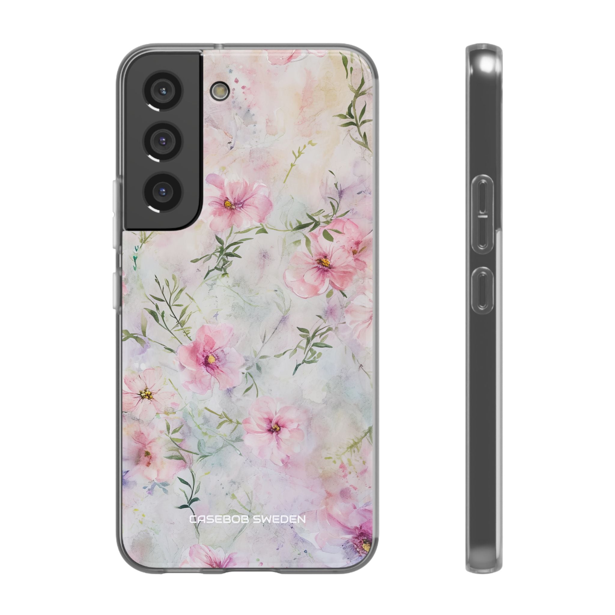 Pink Floral Watercolor Decor - Flexi Samsung S22 Phone Case