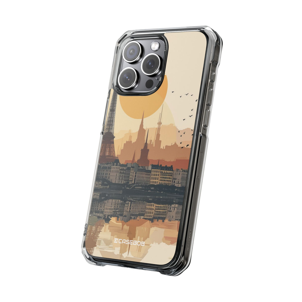 Parisian Sunset Serenity - Phone Case for iPhone (Clear Impact - Magnetic)