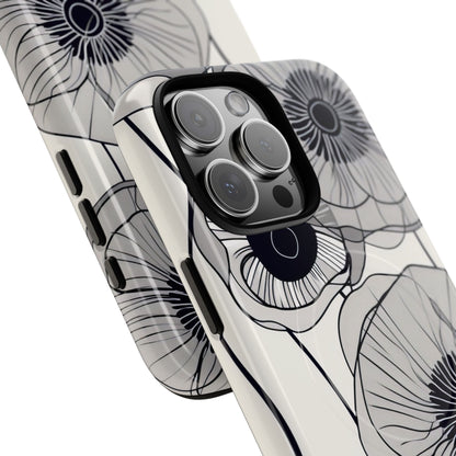 Moderne minimalistische Blumen iPhone 16 Tough+ Handyhülle