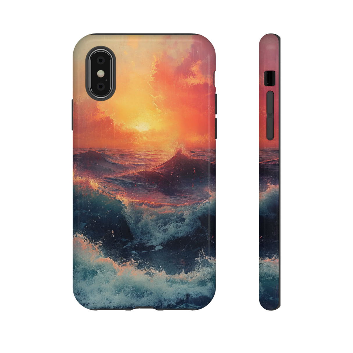 Pastel Waves at Sundown - Protective Phone Case