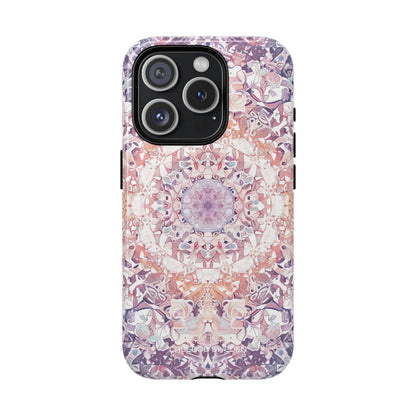 Purple Pink Mandala - Tough + MagSafe® iPhone 15 Phone Case