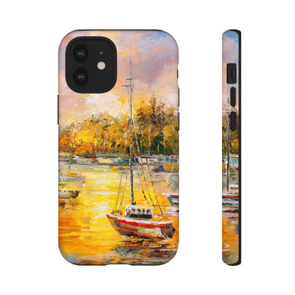 Oil Painting - Harbor View - Protective Phone Case