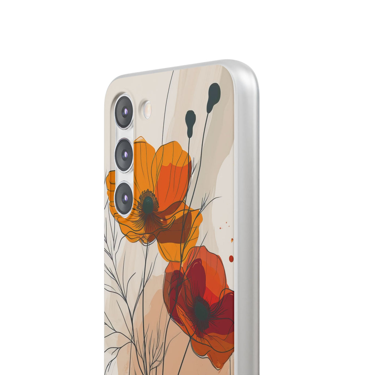 Feurige florale Abstraktion | Flexible Handyhülle für Samsung Galaxy