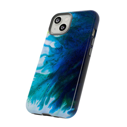 Blue Liquid Ink Art - Protective Phone Case