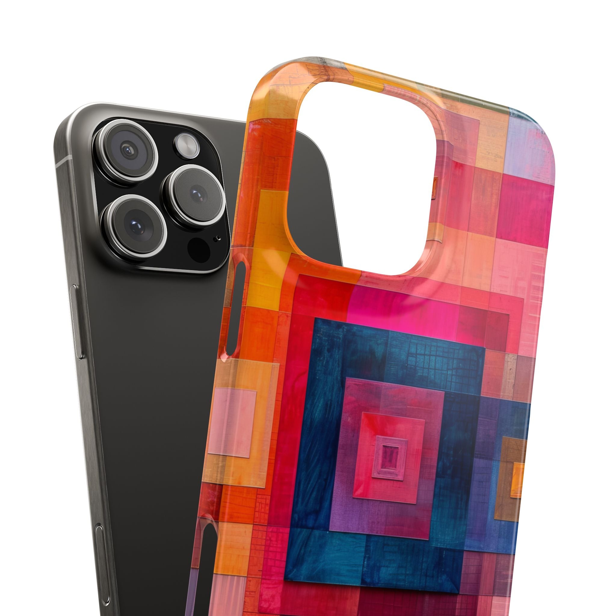 Vibrant Geometry - Slim iPhone 16 Phone Case