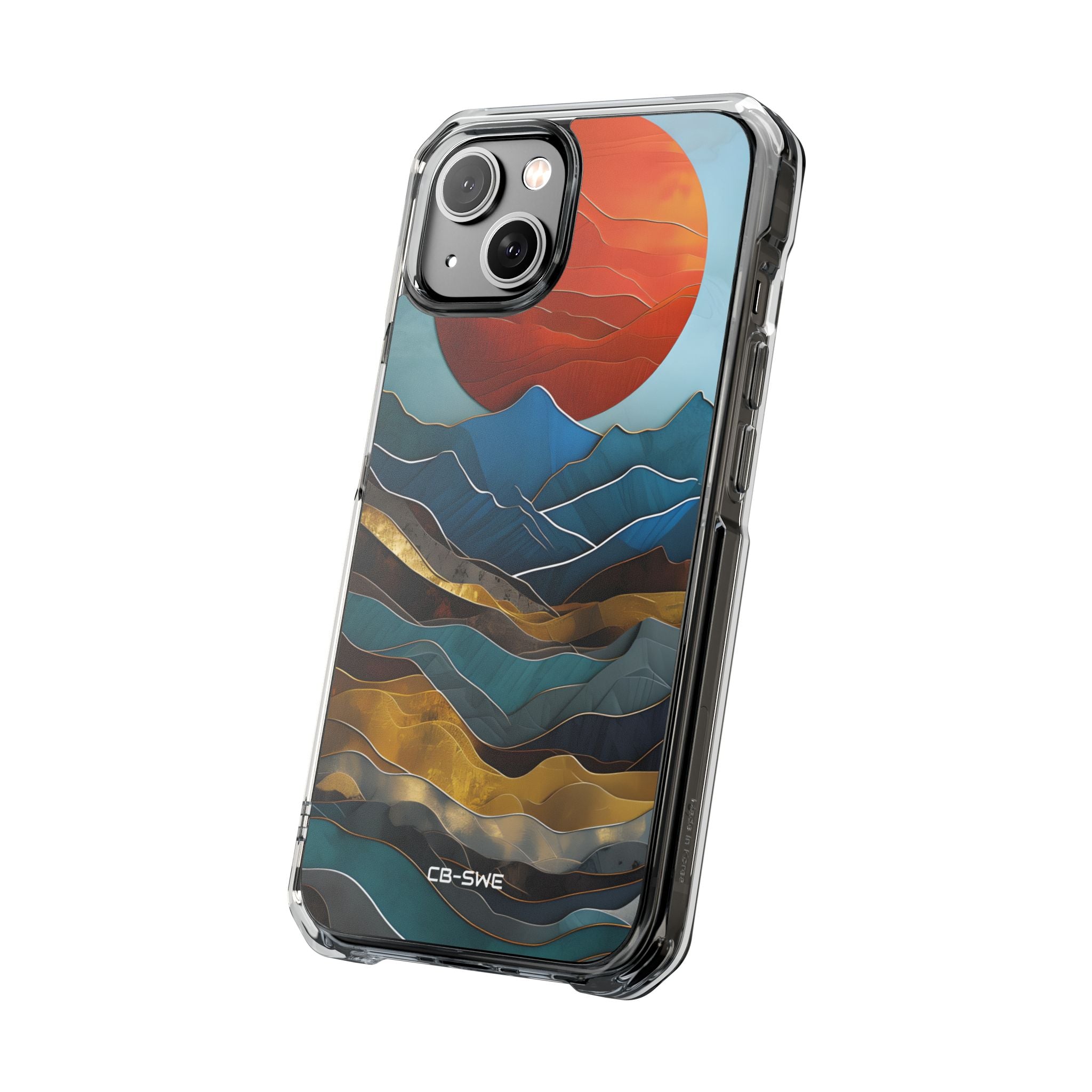 Sunset Geometry Waves iPhone Case - Impact