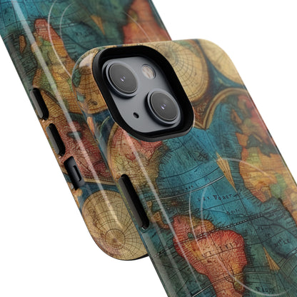 Vintage World Map iPhone 14 - Tough+