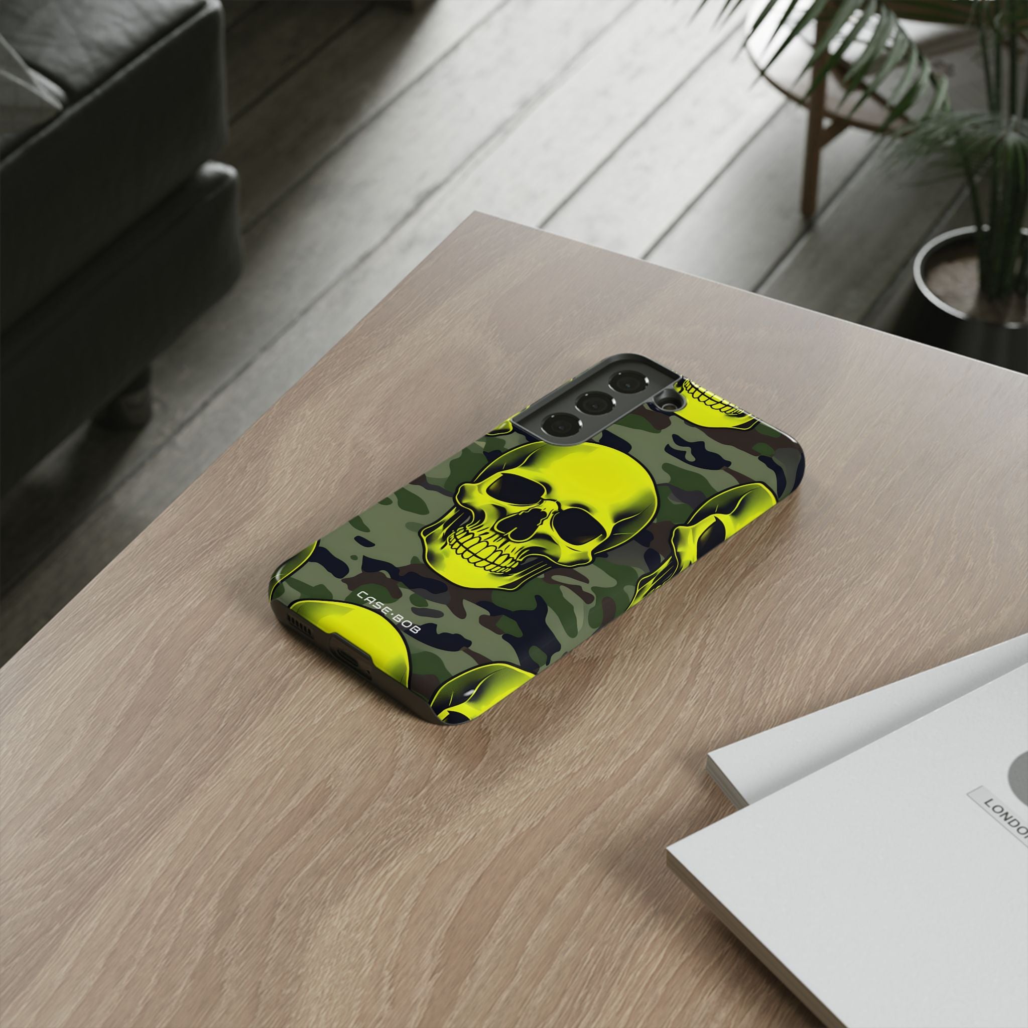 Neon Skull Camo Samsung S22 Case - Tough
