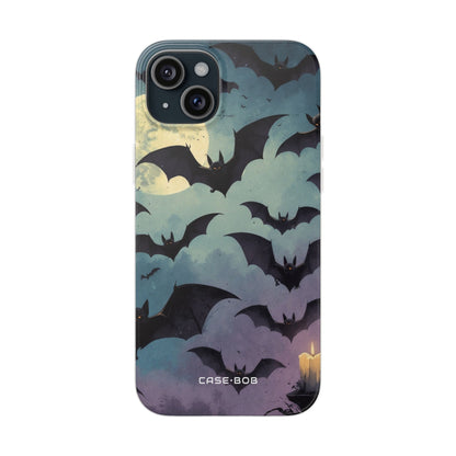 Glowing Bat Swarm iPhone 15 Plus Case - Soft