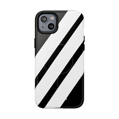 Diagonal Bands Noir iPhone 14 Plus Case - Tough+