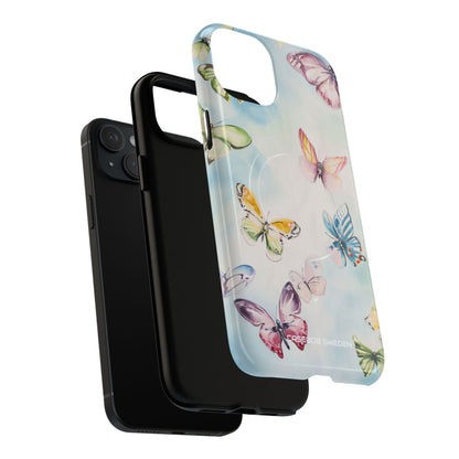 Watercolor Butterfly Bliss - Tough + MagSafe® iPhone 15 Phone Case