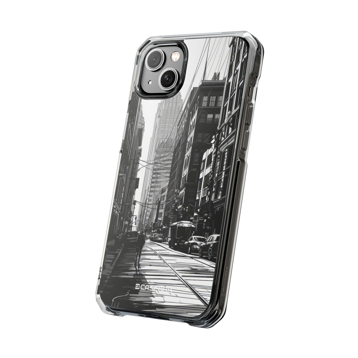 Noir Urban Serenity - Phone Case for iPhone (Clear Impact - Magnetic)