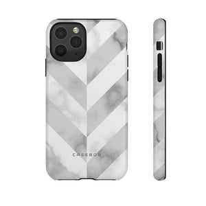 White Herringbone - Protective Phone Case