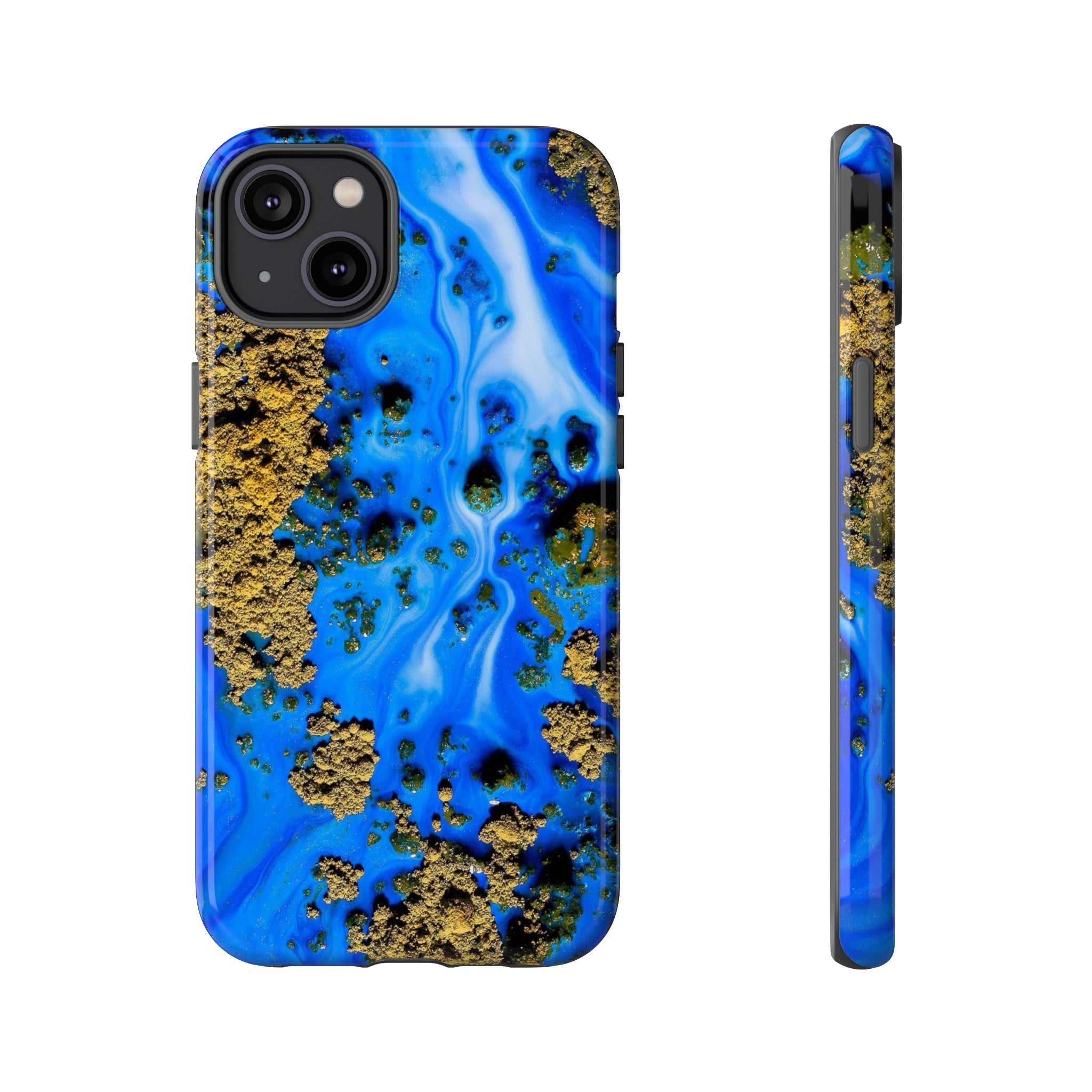 Blue River Ink Art iPhone Case (Protective) iPhone 14 Plus Glossy Phone Case