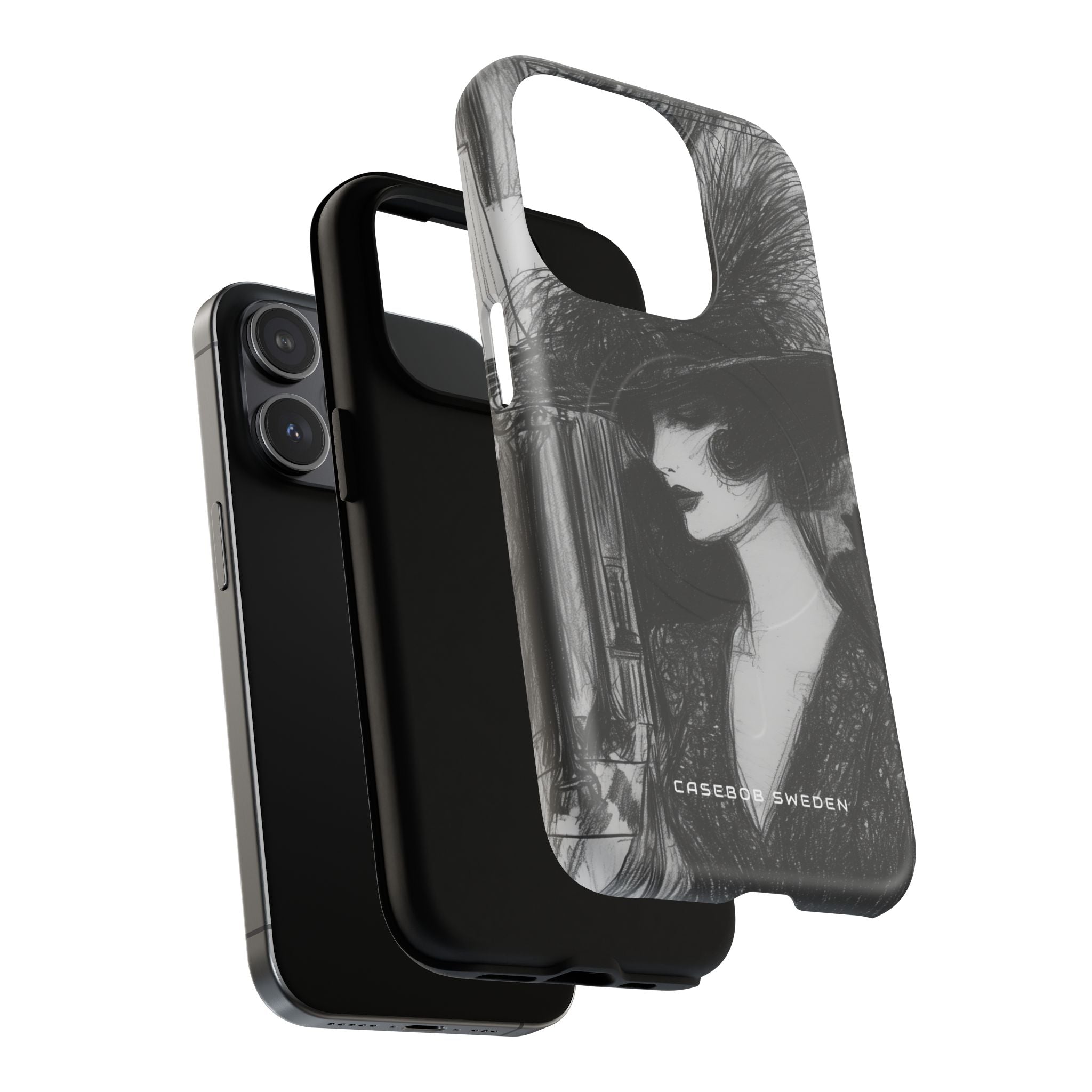 Timeless Elegance in Monochrome iPhone 15 | Tough+ Phone Case