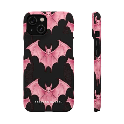 Gothic Pink Bats Aflame iPhone 14 - Slim Phone Case