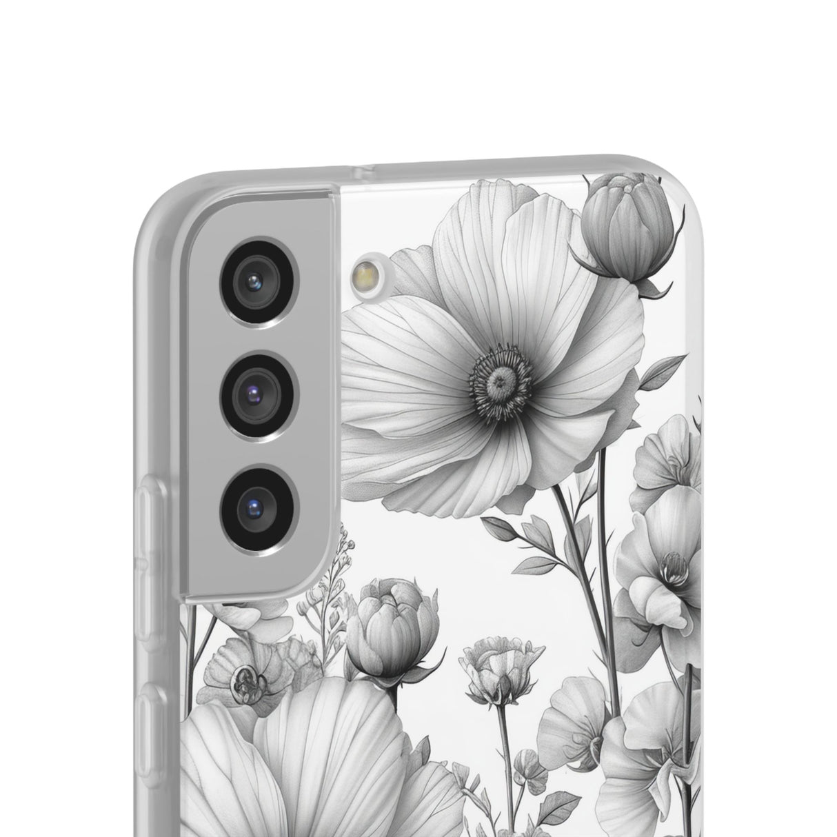 Monochrome Flora | Flexible Handyhülle für Samsung Galaxy