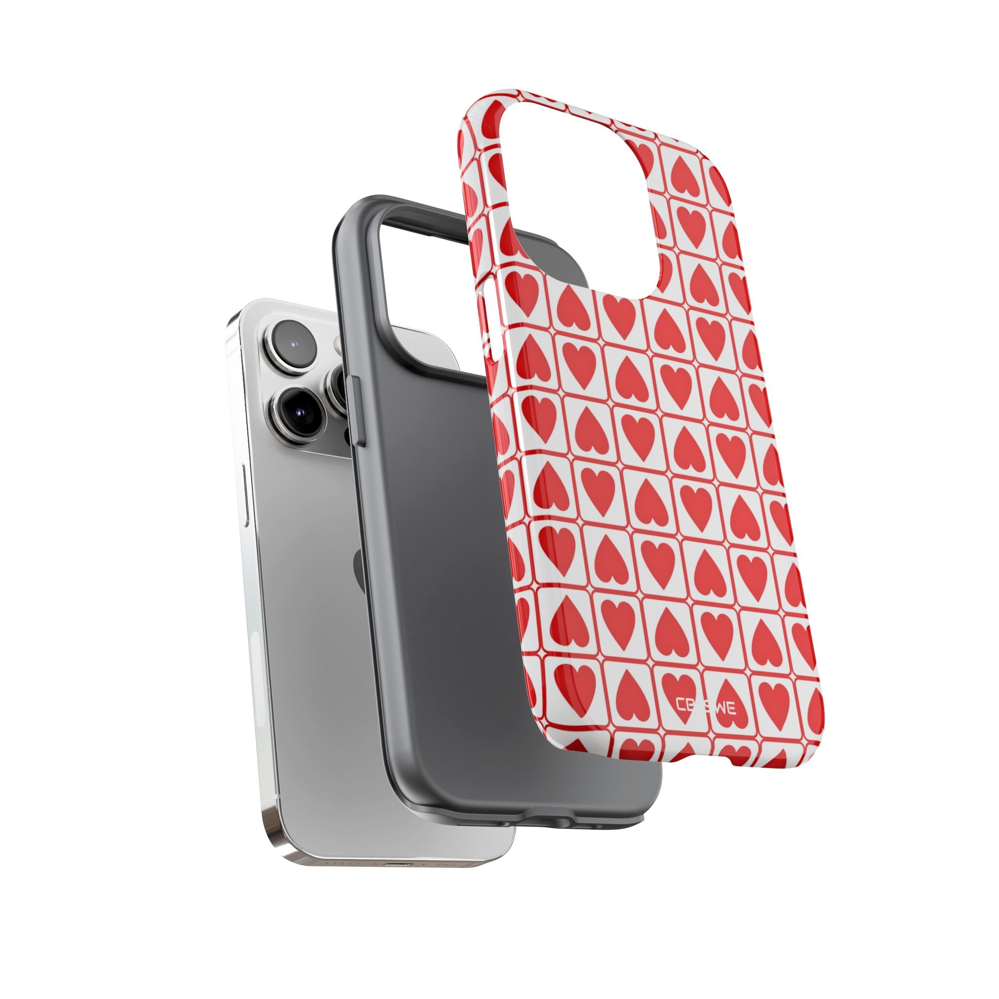Hearts In Squares - iPhone Case