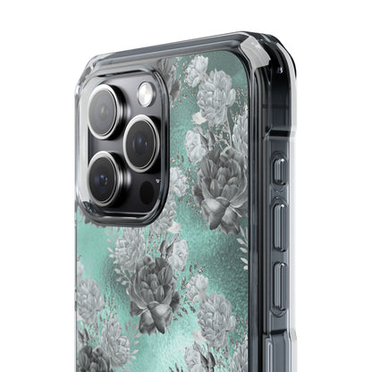 Teal Floral Elegance iPhone Case - Impact