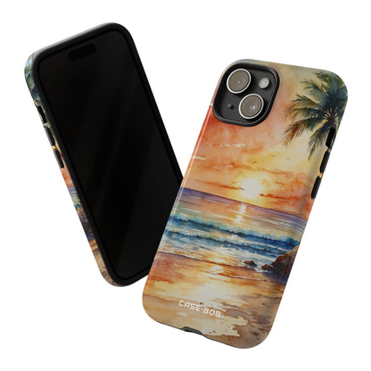 Sunset Palm iPhone 15 Case - Tough