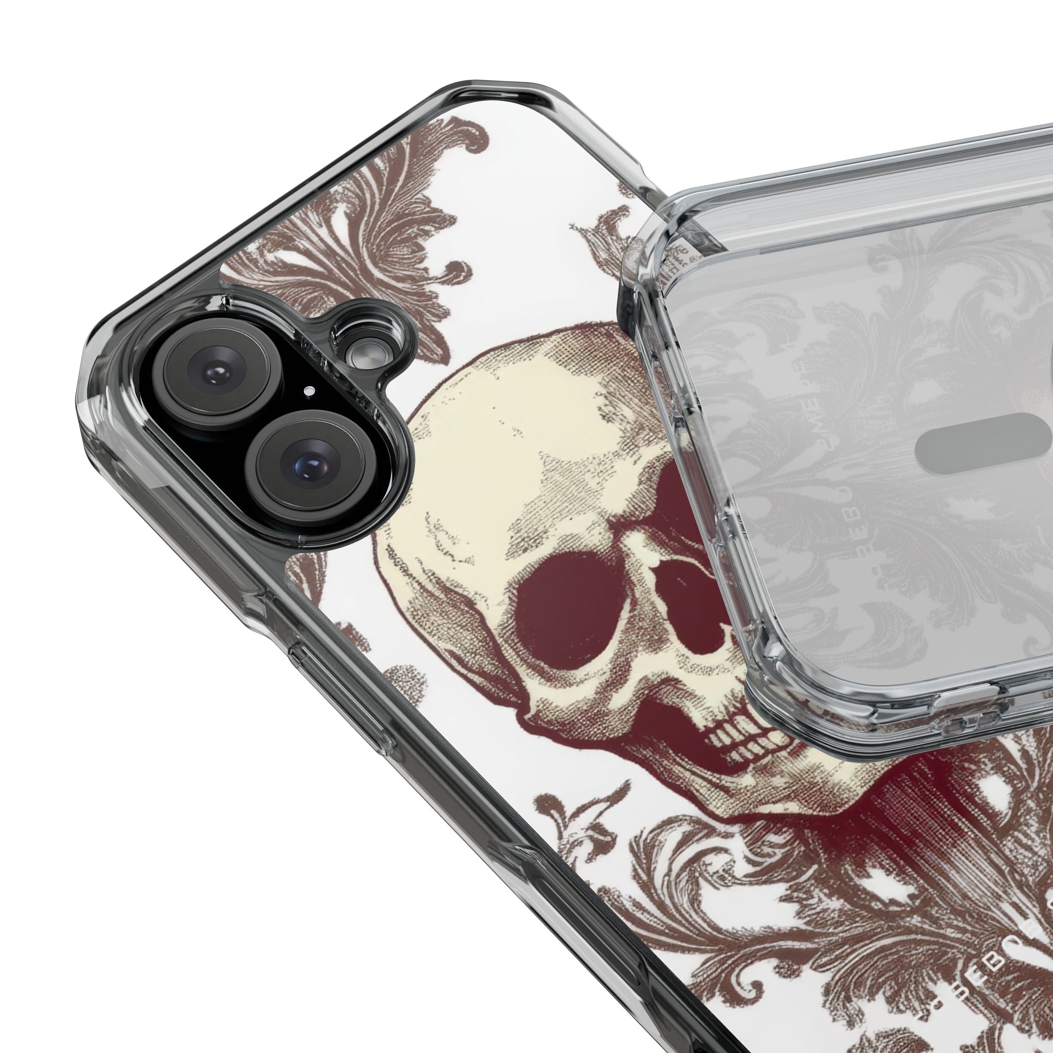 Gothic Skulls and Ornate Foliage iPhone 16 - Clear Impact Phone Case