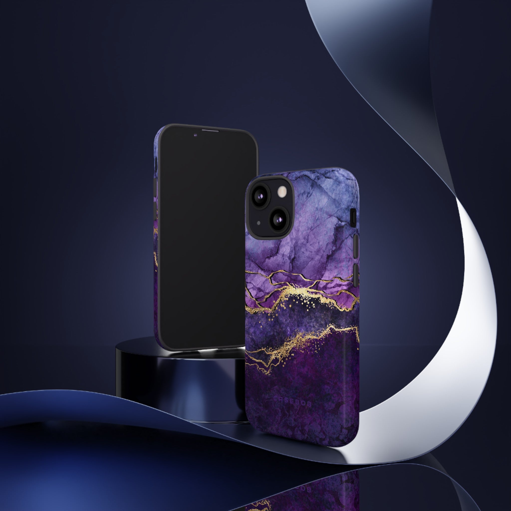 Purple Blue Marble - Protective Phone Case