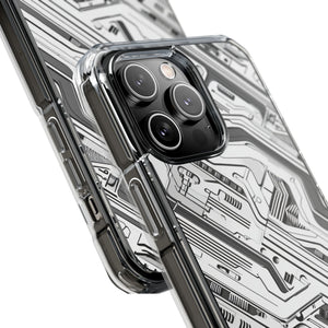 Techno Circuitry - Phone Case for iPhone (Clear Impact - Magnetic)