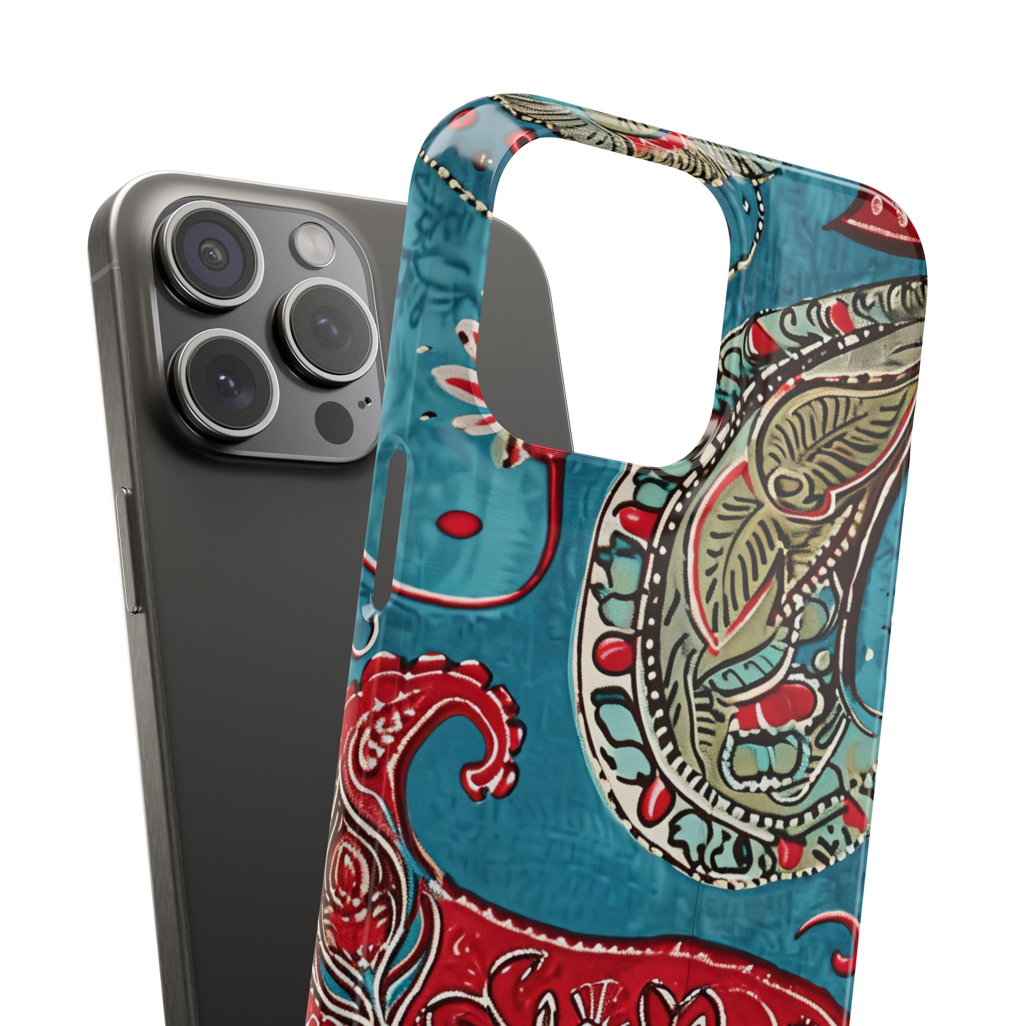 Vintage Paisley Elegance iPhone 15 - Schlanke Handyhülle