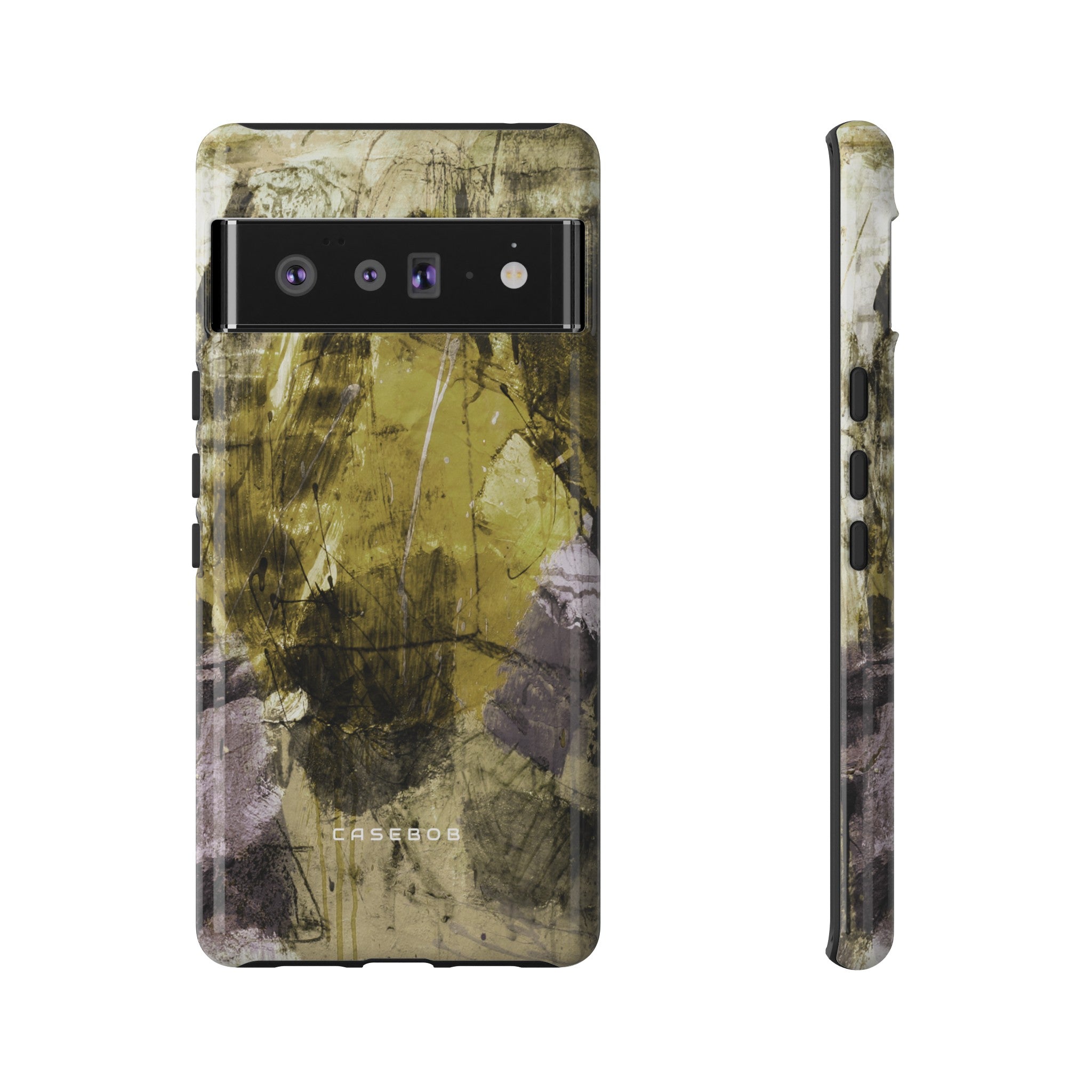 Yellow Grunge Art Phone Case - Protective Phone Case