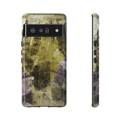 Yellow Grunge Art Phone Case - Protective Phone Case