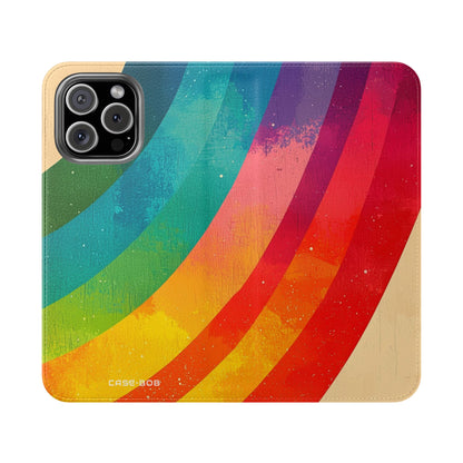 Curved Rainbow Breeze - iPhone 16 Max Case - Wallet